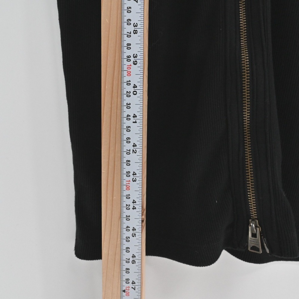 ALLSAINTS Alicia Midi Dress Size 10 Black Goth Sleeveless Ribbed Zip Front Chic‎ - Picture 5 of 11